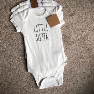 White shirt sleeve onesies 3 pack